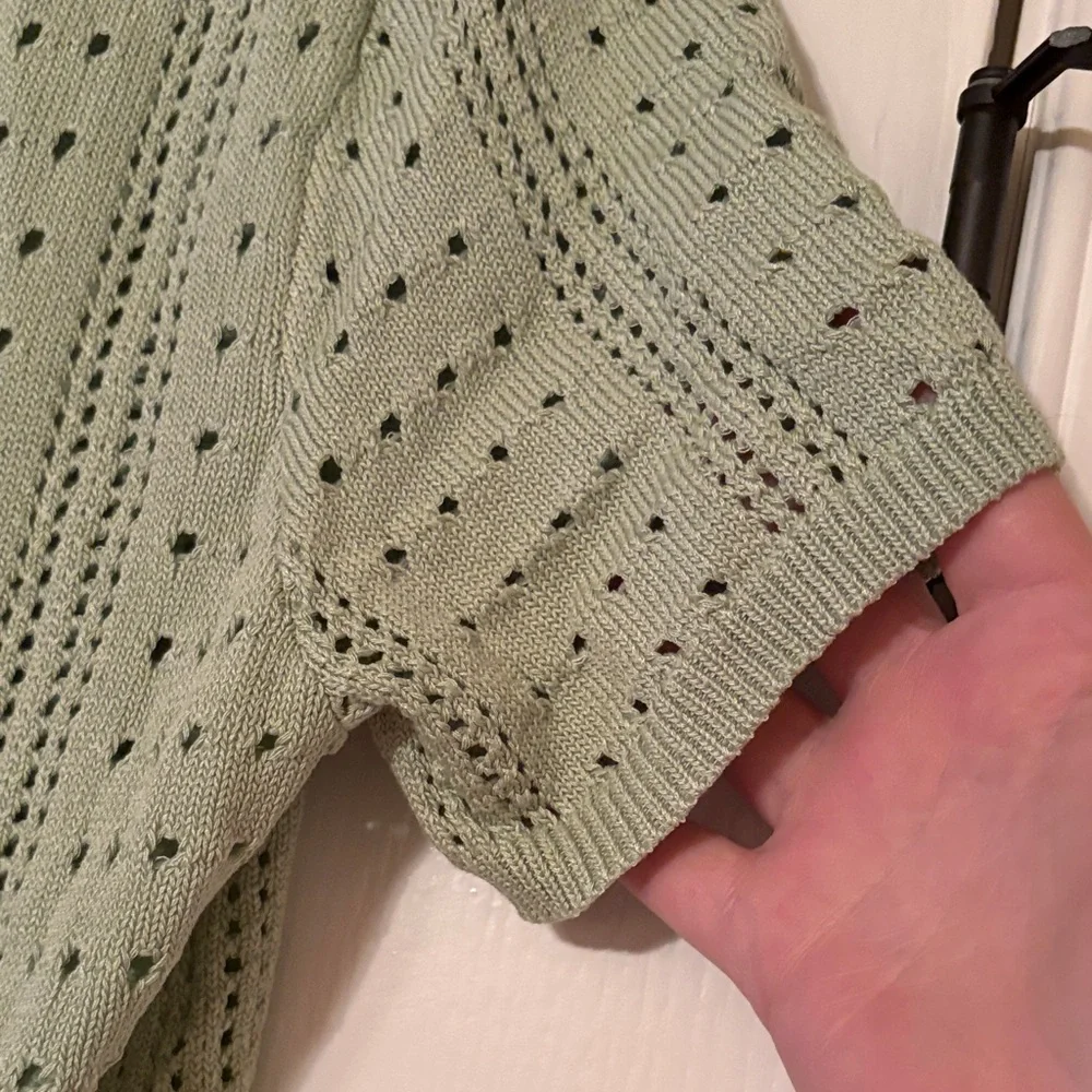 Mint Green Knit Cardigan with Buttons - Picture 5 of 7